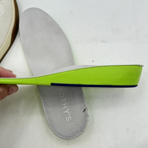 Rothy’s The Lace Up Sneaker Vanilla Ivory Knit Gum Women's 9 Hidden Heel Low Top - Picture 10 of 13